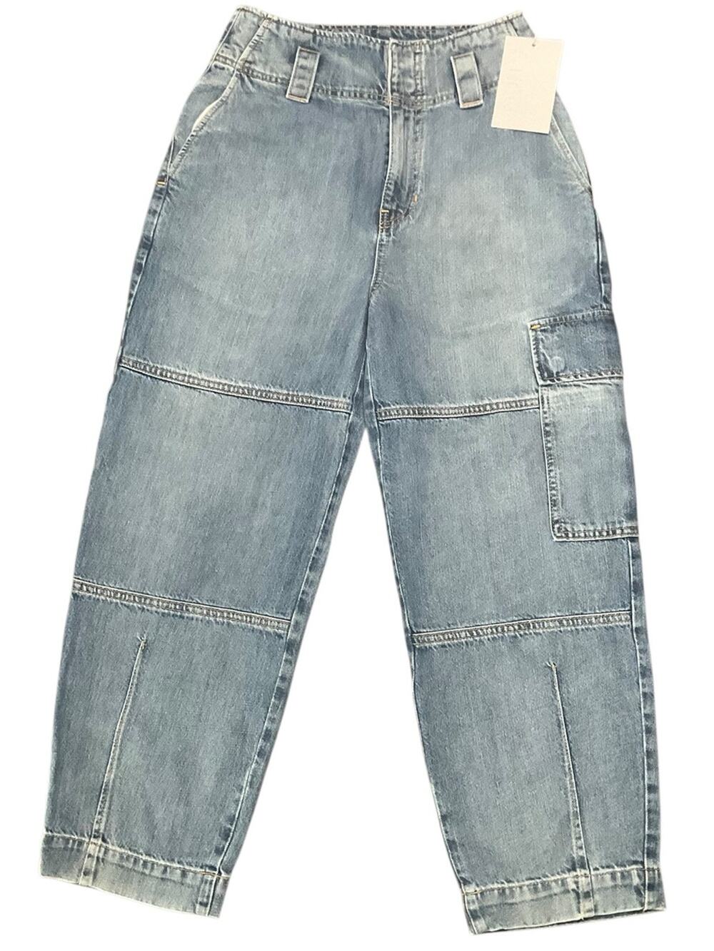 ETICA Revolve Juni Relaxed Cargo Jeans Moonbay Size 25 NWT